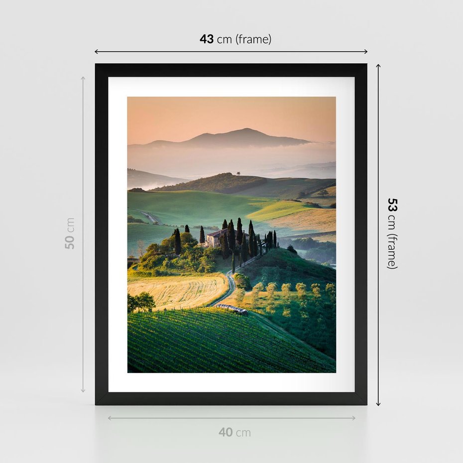 Plakat w ramie 40x50 - Perspektywa malowniczego widoku - widok, perspektywa - rama czarna