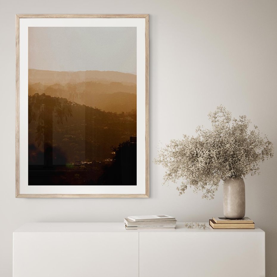 Plakat w ramie 30x40 - Odejście Słońca - pejzaż, zachód - rama drewno