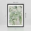 Plakat w ramie 50x70 - Jasnozielone Liście w Kompozycji - liście, jasna zieleń - rama czarna