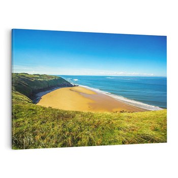 Obraz na płótnie 70x50 - Morze na Plaży - Błękitne Rajskie Zakątki - morze, plaża
