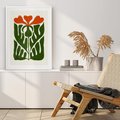 Plakat w ramie 30x40 - Minimalistyczny Urok Kwiatu - kwiat, sztuka nowoczesna - rama biała