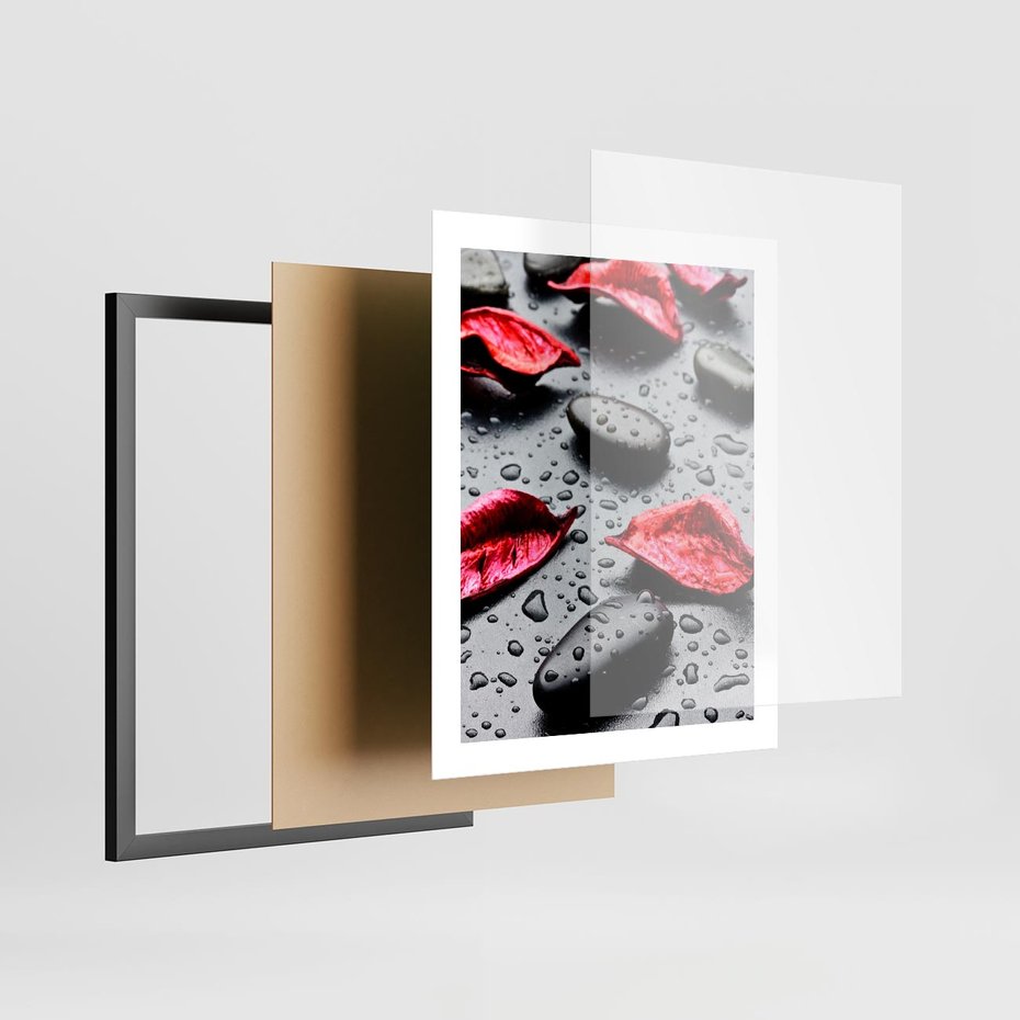 Plakat w ramie 40x50 - Spa wśród Natury - spa, kamienie - rama czarna