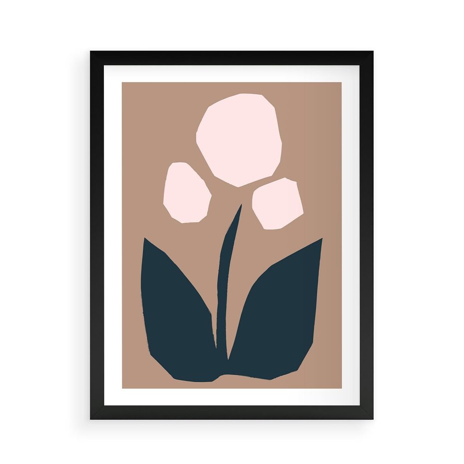 Plakat w ramie 50x70 - Refleksje Boho Przyrody - abstrakcyjny obraz, plakat - rama czarna