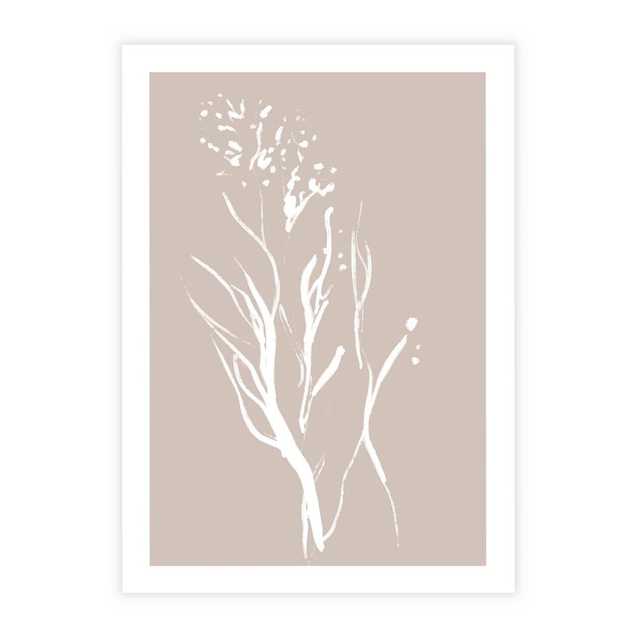 Plakat bez ramy 21x30 - Impresje Pastelowych Nastrojów - minimalistyczny delikatny obraz, beżowe odcienie