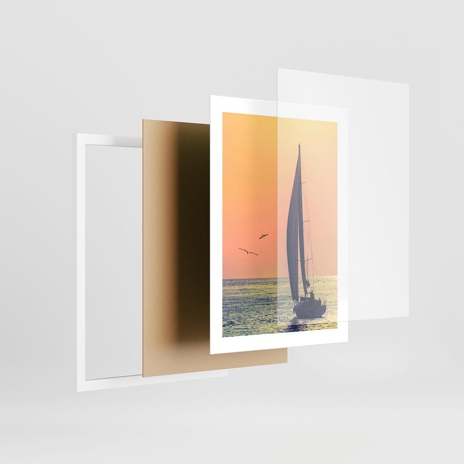 Plakat w ramie 30x40 - Żaglówka na Horyzoncie - żaglówka, jacht - rama biała