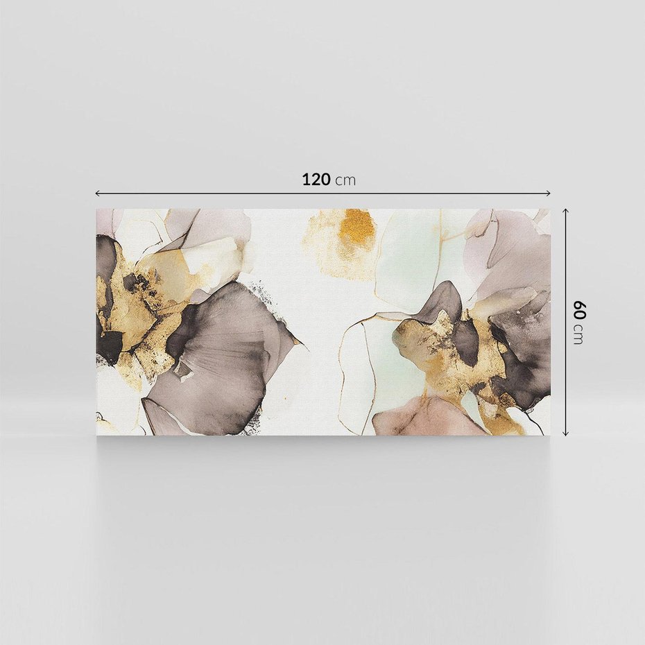 Obraz na płótnie 120x60 - Nowoczesne Elegancje - akwarela, złote linie i plamy