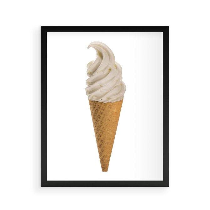 Plakat w ramie 40x50 - Rozkoszna Chłodząca Radość - lody, lód - rama czarna
