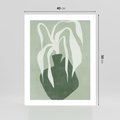 Plakat bez ramy 40x50 - Zieleń Pulsującego Spokoju - zielona abstrakcja, zgaszona zieleń