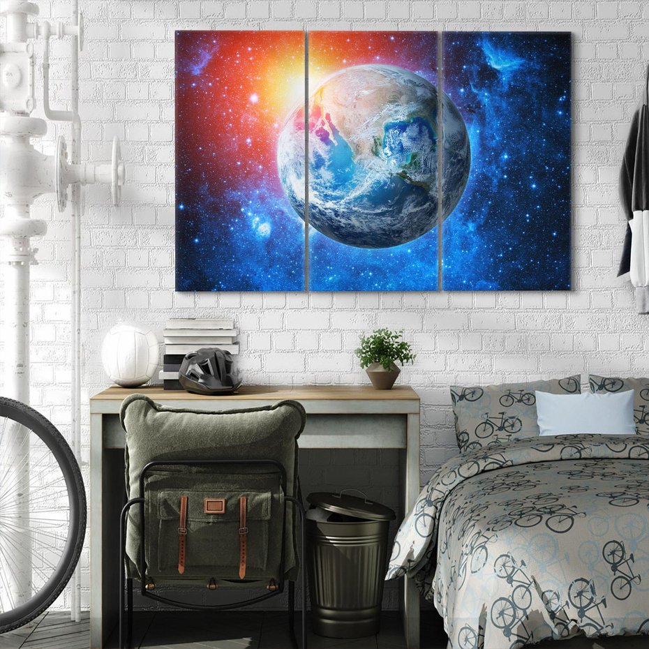 Obraz na płótnie 120x80 - Planeta w nieskończoności - ziemia, kosmos