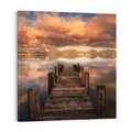 Obraz na płótnie 30x30 - Spacer po molo nad jeziorem - molo, jezioro