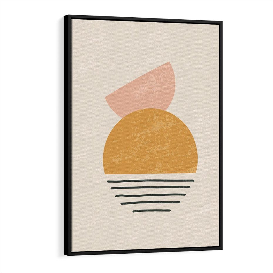 Obraz w ramie 70x100 - Krótka Forma - abstrakcyjna sztuka, boho kształty - rama czarna