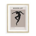 Plakat w ramie 50x70 - Modernistyczna Wizja - plakat modern, czarna postać - rama drewno
