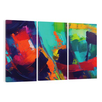 Obraz na płótnie 120x80 - Abstrakcyjne wizje czasu - żywe radosne kolory, plamy kolory