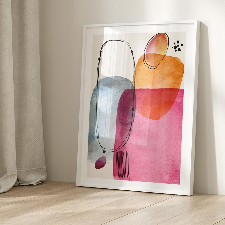 Plakat bez ramy 21x30 - Kolorowe Pastelowe Spektrum - kolorowe pastelowe plamy, rozmyte żywe kolory