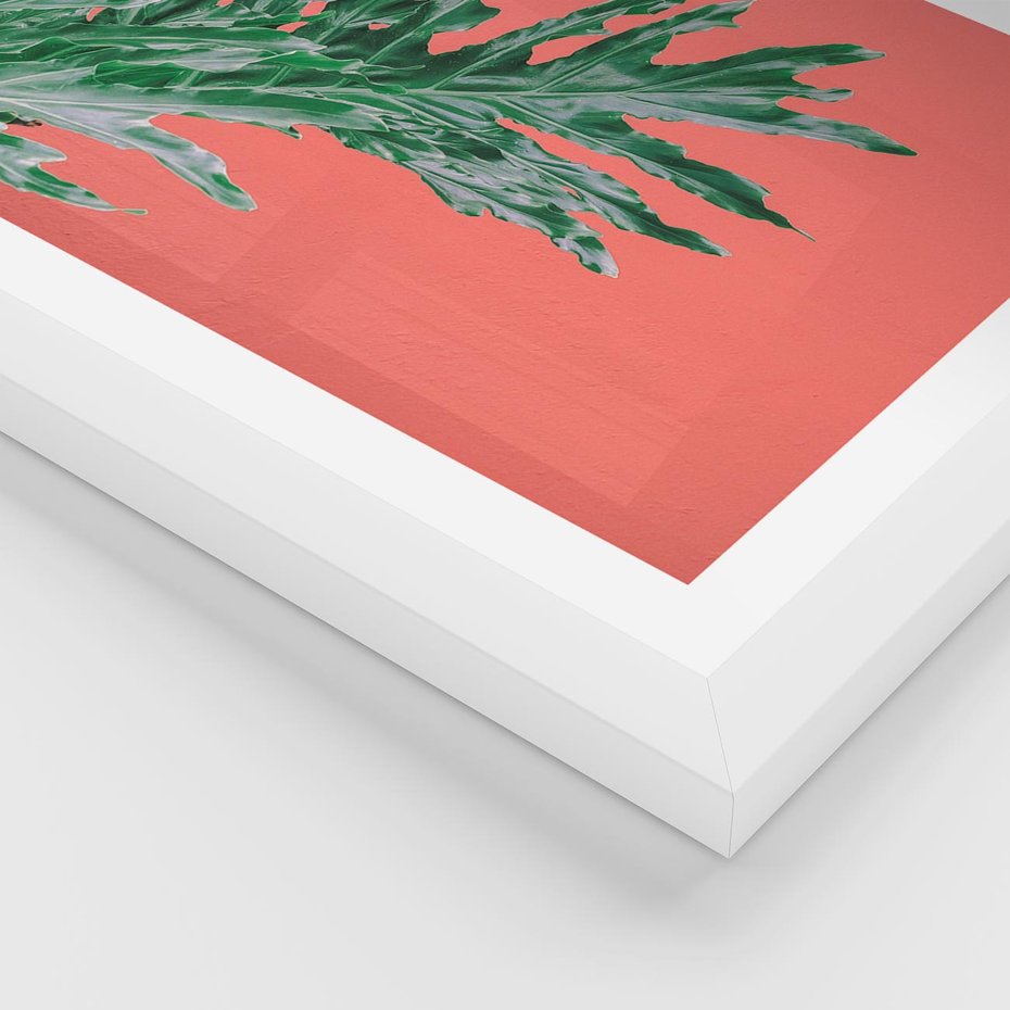 Plakat w ramie 30x40 - Energetyczna Eksplozja Natury - liście, kolor - rama biała