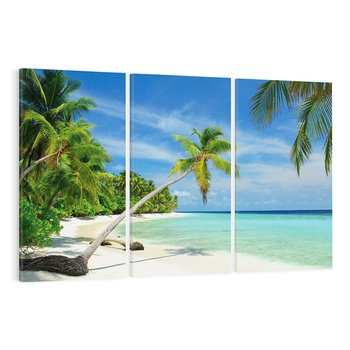 Obraz na płótnie 120x80 - Raj na Malediwach: plaża, morze i palmy - Malediwy, plaża