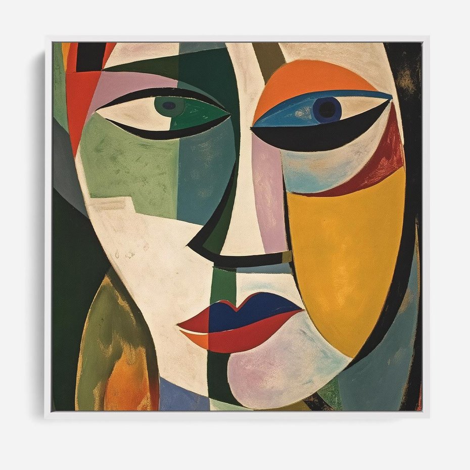 Obraz w ramie 50x50 - Kolorowe Dziwne Wyobrażenia - abstrakcyjny obraz, olejny - rama biała