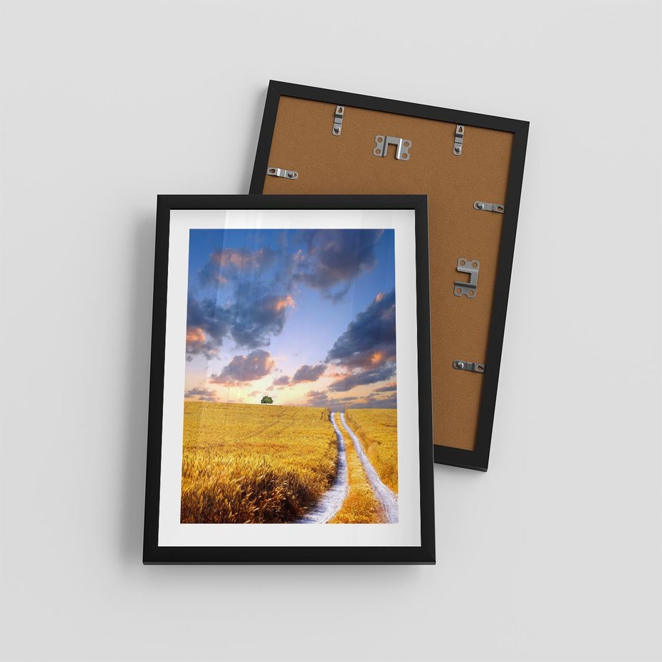 Plakat w ramie 30x40 - Magiczna droga w lesie - droga, ścieżka - rama czarna