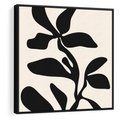 Obraz w ramie 50x50 - Wibracje Akwarelowych Ścieżek - abstrakcyjny minimalistyczna kwiat, czarno biały plakat - rama czarna