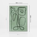 Obraz w ramie 80x120 - Zielone Wariacje w Liniach - abstrakcyjne zielone linie, skandynawski design - rama biała