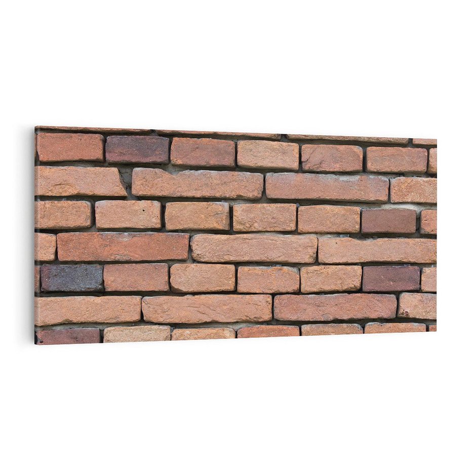 Obraz na płótnie 140x70 - Mur cegieł: industrialny urok - cegły, mur