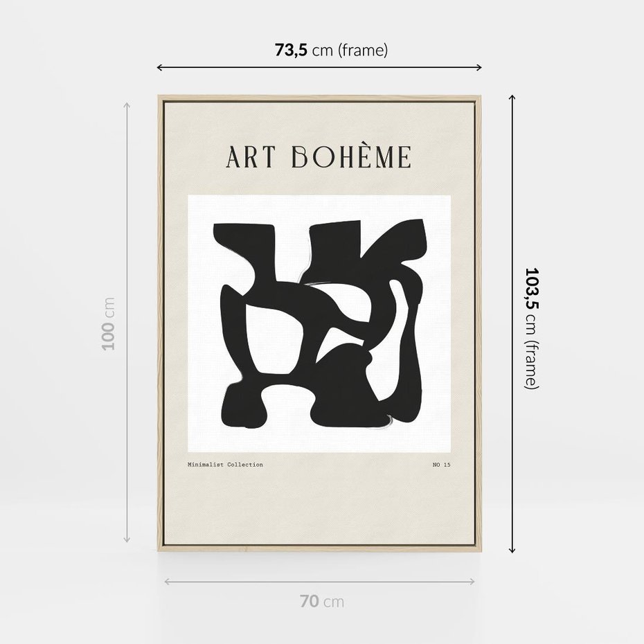 Obraz w ramie 70x100 - Boho Szepty - boho plakat, minimalizm - rama drewno