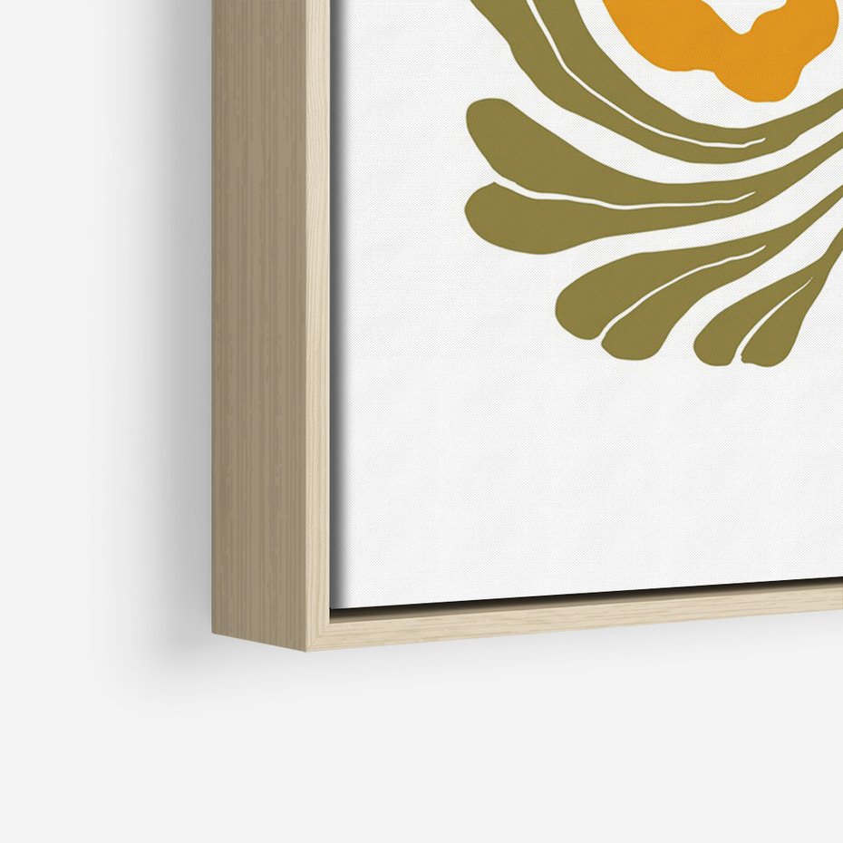 Obraz w ramie 70x100 - Rozplątane Wizje - abstrakcyjne kolorowe kwiaty, minimlizm - rama drewno