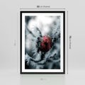 Plakat w ramie 50x70 - Chwila Zimowego Uroku - zima, ośnieżona gałązka - rama czarna