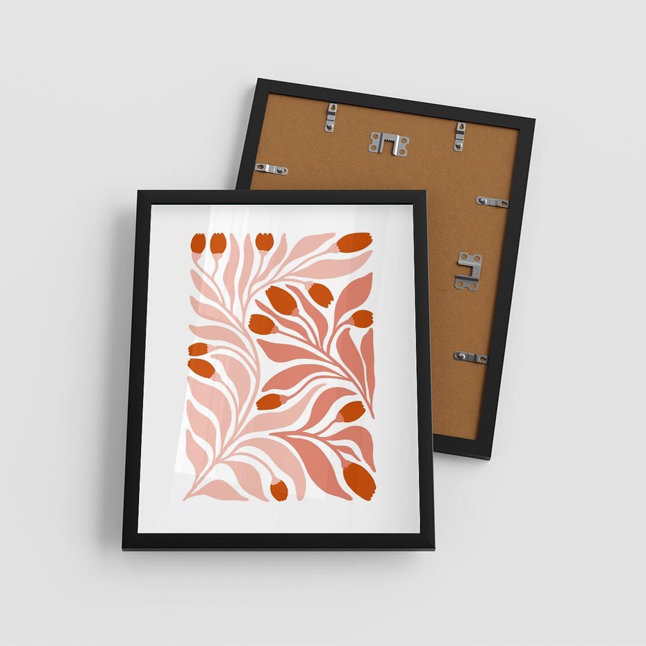 Plakat w ramie 40x50 - Nieskrępowane wyobraźnie kolorów - kwiaty, pastelowe kolory - rama czarna