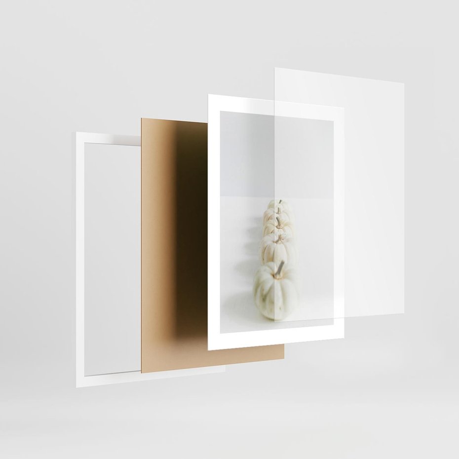 Plakat w ramie 30x40 - Białe Dynie - białe dynie, jesień - rama biała