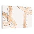 Obraz na płótnie 120x80 - Ścieżki pędzla i myśli - minimalistyczna kompozycja, abstrakcyjne brązowe linie na białym tle