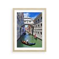 Plakat w ramie 30x40 - Romantyczna gondola w Wenecji - Wenecja, gondola - rama drewno