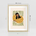 Plakat w ramie 30x40 - Malowane Odbicia Wyobraźni - nowoczesny plakat, kobieta otoczona liśćmi - rama drewno