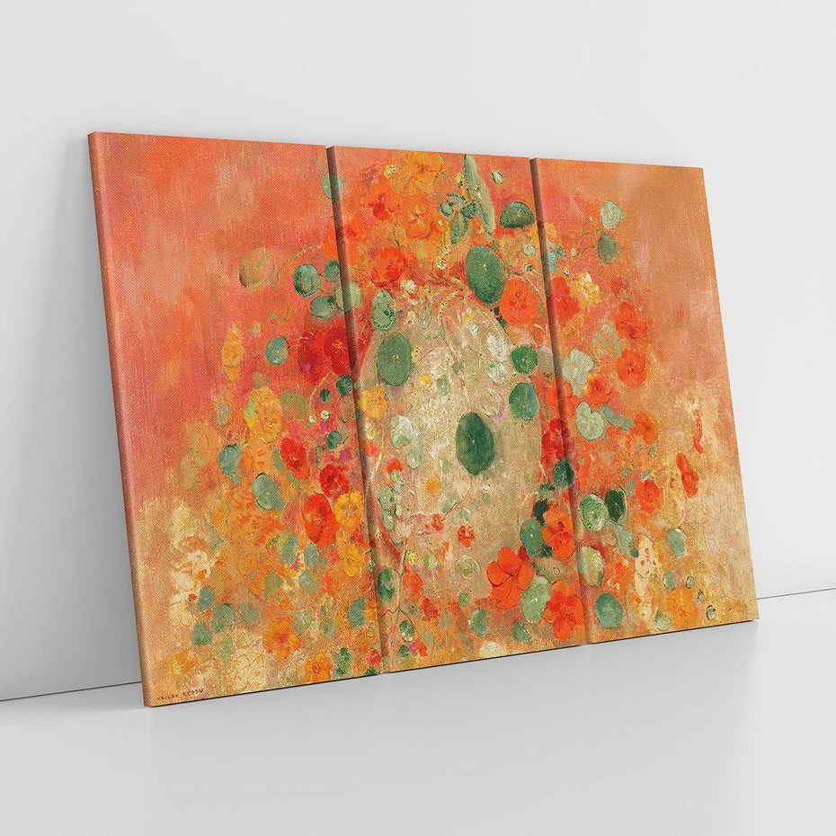 Obraz na płótnie 120x80 - "Nasturcje" (1905) Odilon Redon - Reprodukcja - reprodukcja, obraz na płótnie