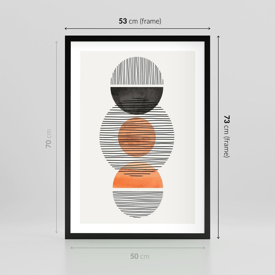 Plakat w ramie 50x70 - Geometryczna Abstrakcja - abstrakcja, nowoczesny obraz - rama czarna