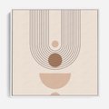 Obraz w ramie 50x50 - Strukturalne Kształty Postępu - boho plakat, minimalizm - rama biała
