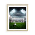 Plakat w ramie 40x50 - Strzał do bramki - piłka, nożna - rama drewno