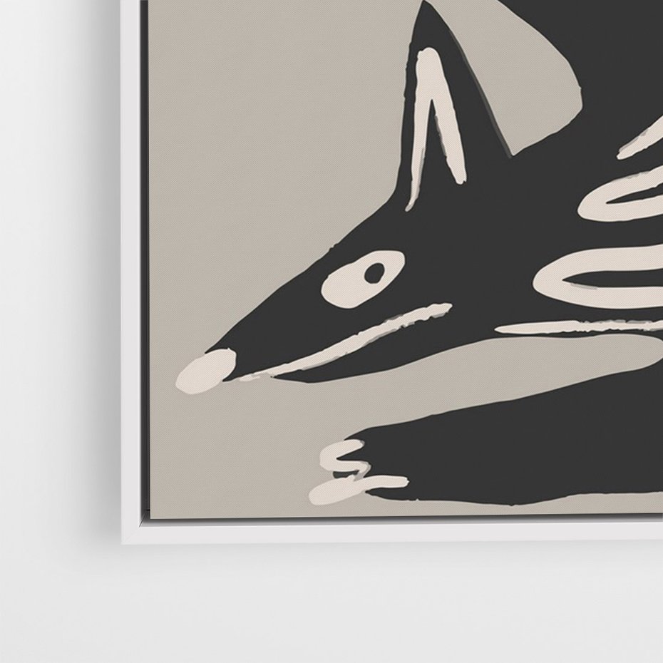 Obraz w ramie 50x70 - Ekspresja Skandynawskiego Światła - skandynawska sztuka, lis - rama biała