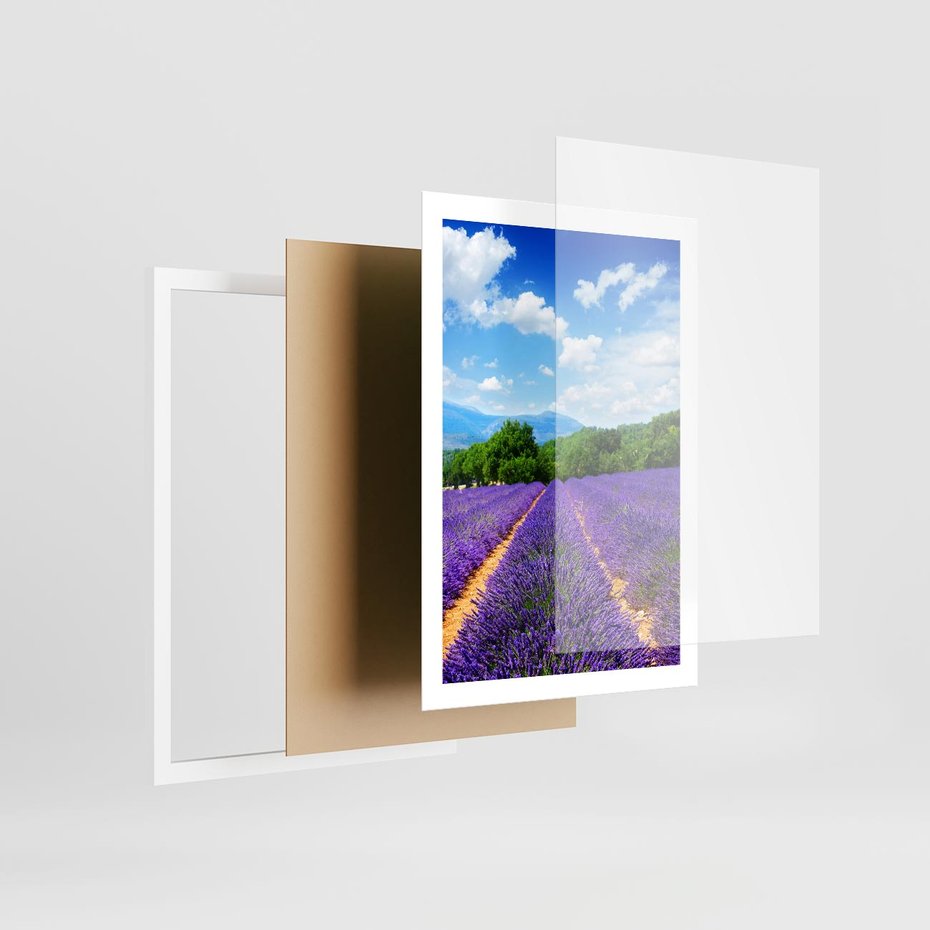 Plakat w ramie 50x70 - Prowansalska Lawenda - lawenda, prowansja - rama biała