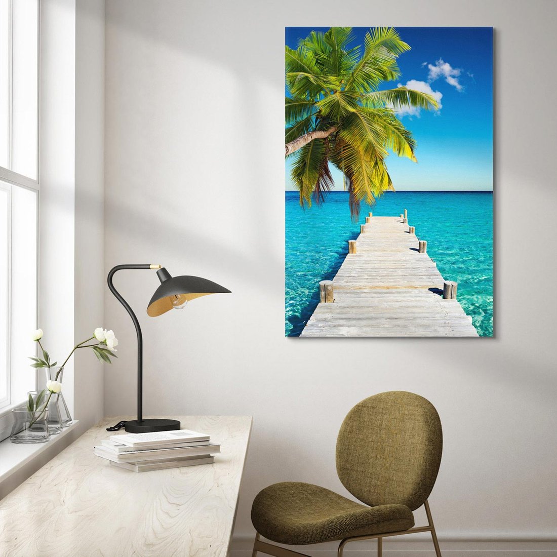 Obraz na płótnie 50x70 - Hawajskie Palmy - palma, morze