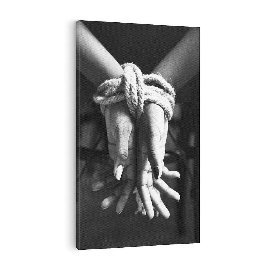 Obraz na płótnie 50x70 - Splątane Uczucia - czarno biała fotografia, artystyczna