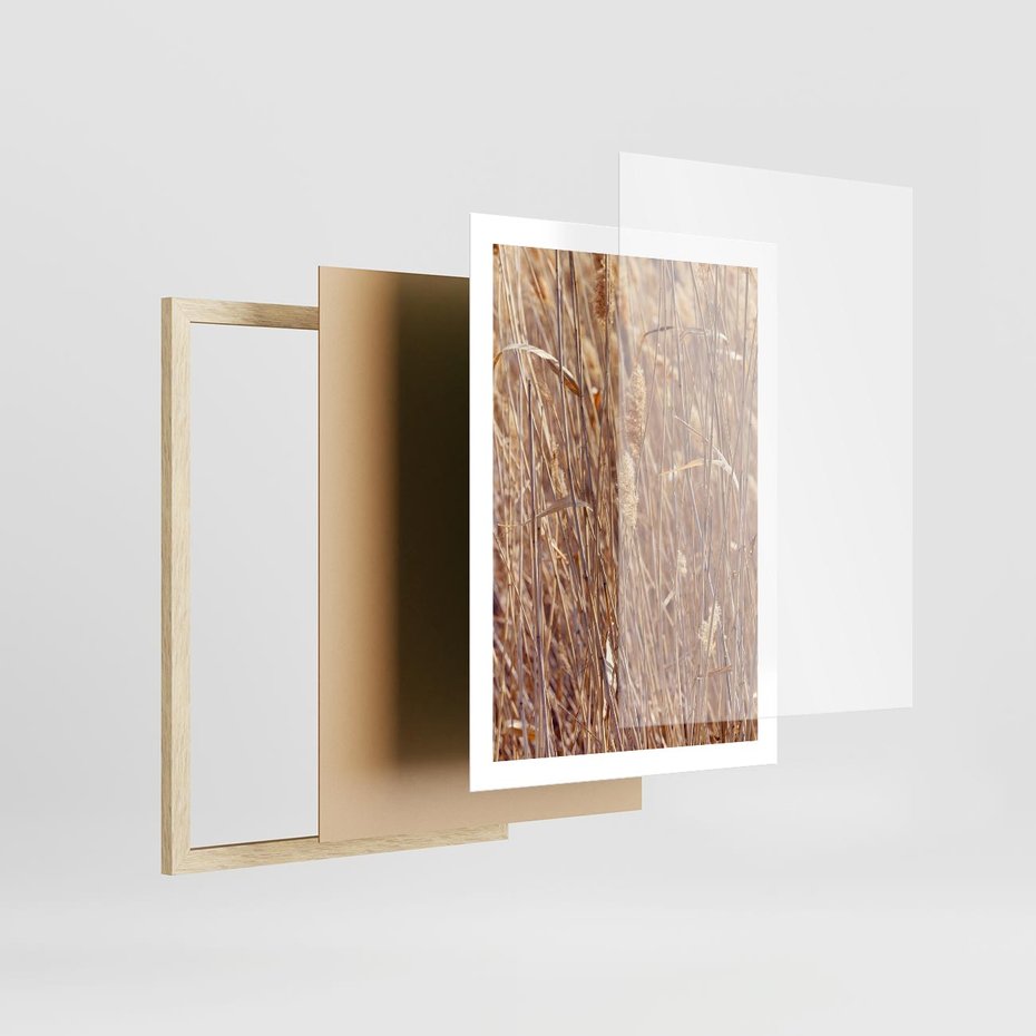 Plakat w ramie 50x70 - Mistrzowskie suche trawy - suche, trawy - rama drewno