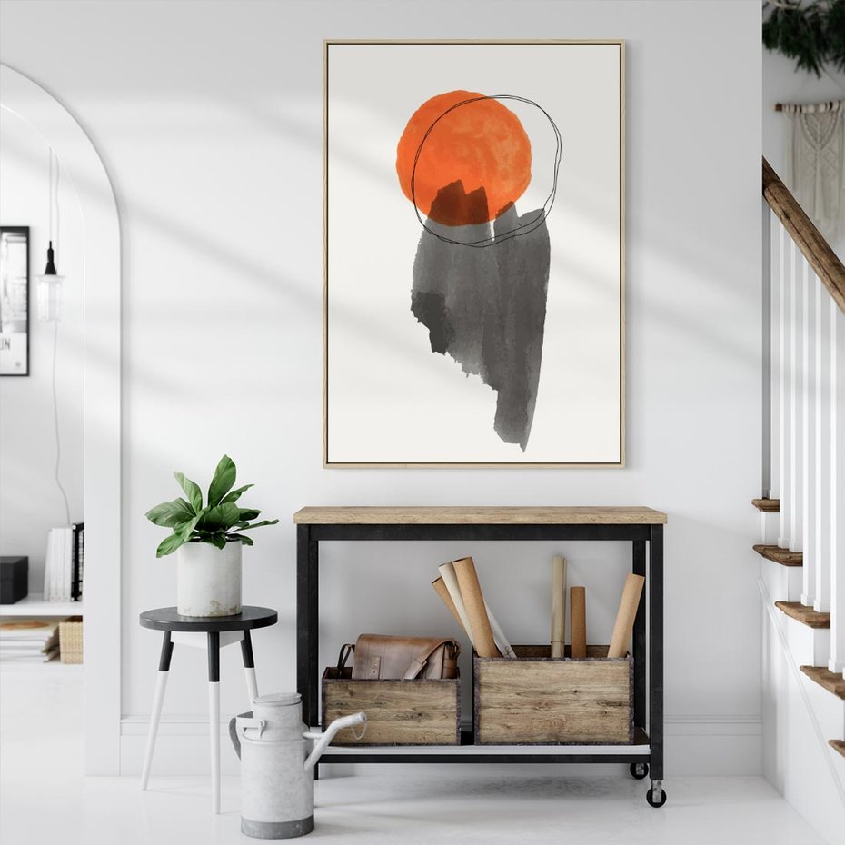 Obraz w ramie 50x70 - Księga Form - abstrakcyjne nieregularne plamy, czarny - rama drewno