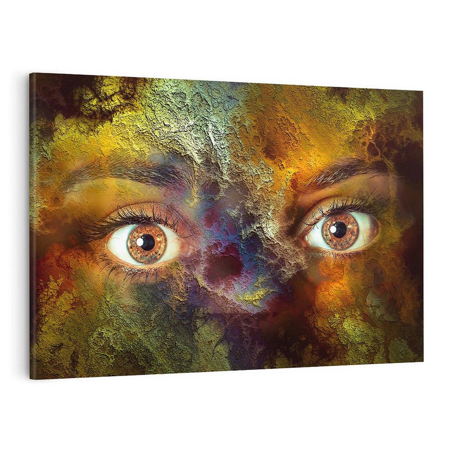 Obraz na płótnie 120x80 - Twarz w abstrakcji - twarz, abstrakcja