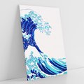 Obraz na płótnie 50x70 - Fala Japandi - wielka fala w Kaganawie, obraz Hokusai