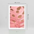 Plakat w ramie 50x70 - Różowa monstera w pełnym rozkwicie - różowa, monstera - rama biała