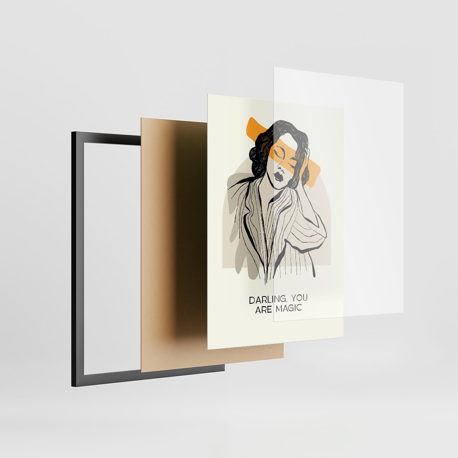 Zestaw obrazy w ramie 30x40 galeria - Kobiece, plakaty, boho - rama czarna