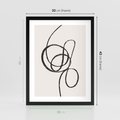 Plakat w ramie 30x40 - Migotliwa Kreatywność - abstrakcyjne szkicowane linie, minimalizm - rama czarna