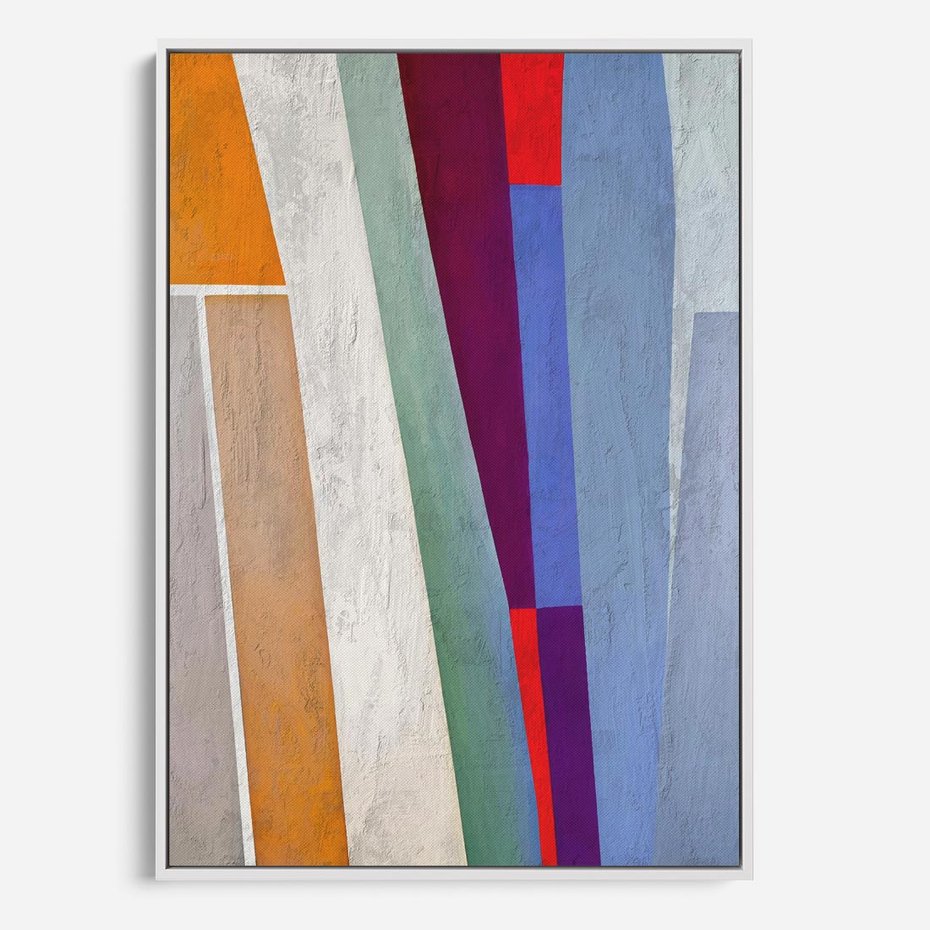 Obraz w ramie 50x70 - Księga Ukrytych Odbić - abstrakcyjne dziwne kształty, olejny obraz - rama biała