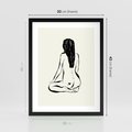 Plakat w ramie 30x40 - Minimalistyczna Piękność: Kobieta w Sztuce - grafika minimalizm, rysunek kobiety - rama czarna